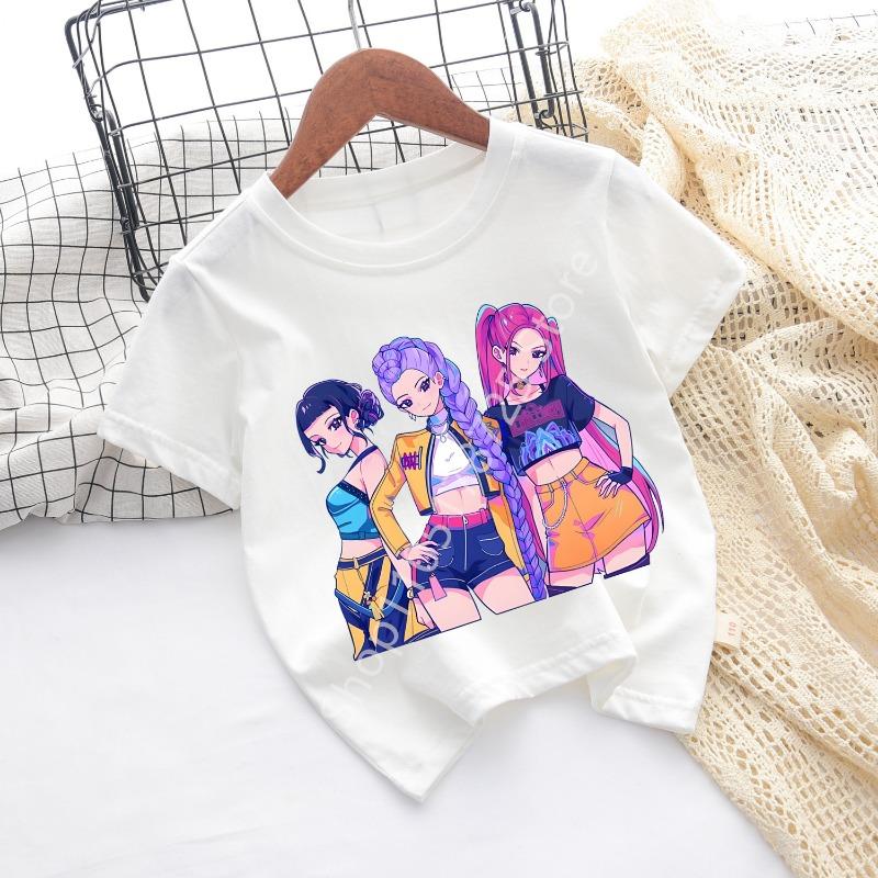 Kpop Demon Hunters Huntrix T-shirt Women Man 2026 Summer Short Sleeve Tee Anime Print Streetwear Casual Tops Kids Clothing Y2k