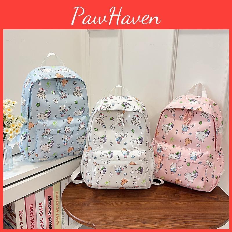 Capacity Large Simple Backpack With Maltese Print Design For Students Daily