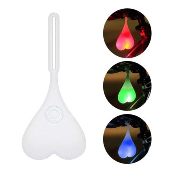 Lampă din spate pentru bicicletă, din silicon, rezistentă la apă, în formă de inimă, Lampă de avertizare Călărie de noapte MTB Road Mountain Bike Lampă din spate Accesorii pentru biciclete