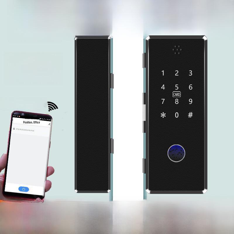Punch-Free Glass Door Smart Lock: Remote-Controlled Fingerprint Lock for Single & Double Doors