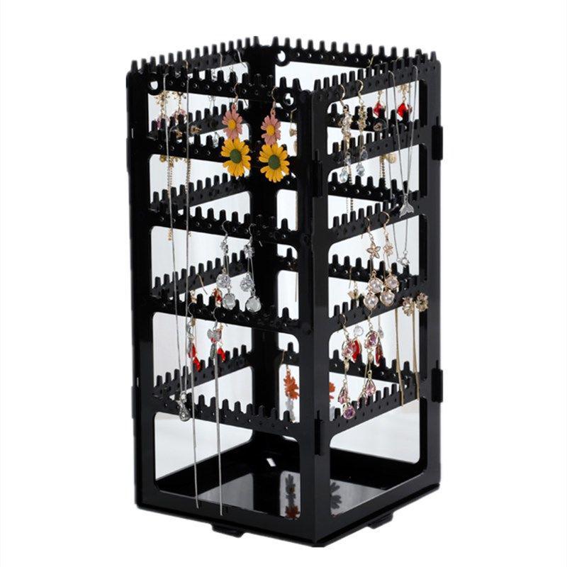 Multi-Layer Rotatable Jewelry Display Rack for Earrings, Necklaces, Rings, and Studs