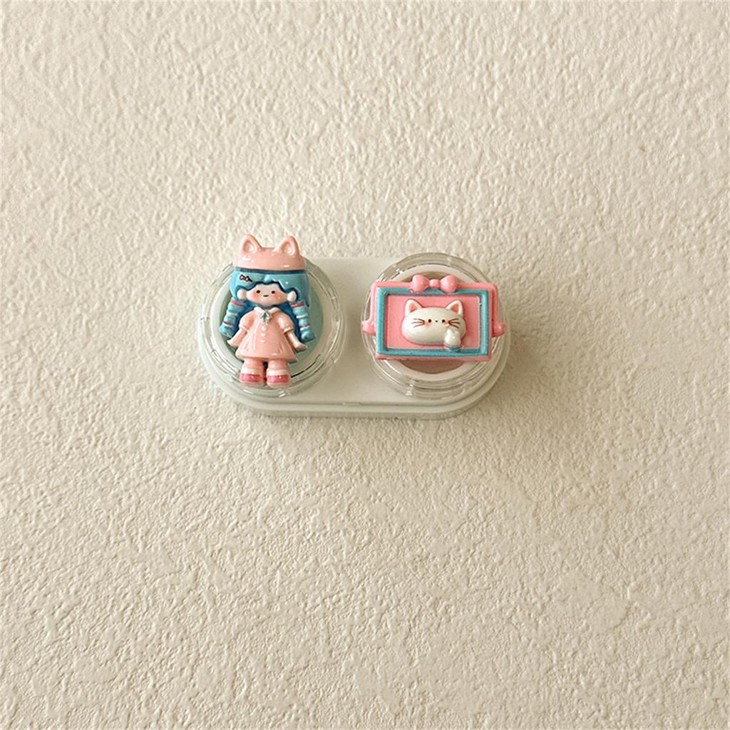 Contact Lenses Case and Removal Tool Compact Size Rubber Eye Lenses Inserter Easy Carry Applies Contacts Safely