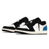 Jordan Air Jordan 1 Abrasion Resistant Breathable Low top Vintage Basketball Shoes Unisex Black White Blue 553558-081(Team537-)