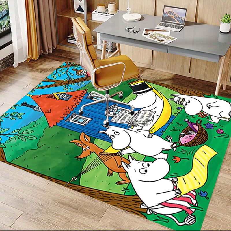 Moomin Family Picnic Carpet For Playroom Bedroom Living Room Sofa Home Decorkids Game Area Rug Nonslip Floor Mat
