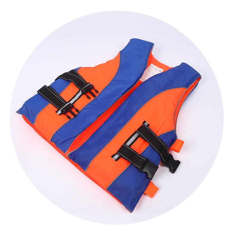 98-6 Blue Orange Patchwork Unisex Life Jacket for Maritime Flood Control & Rafting - Adult & Child Safety