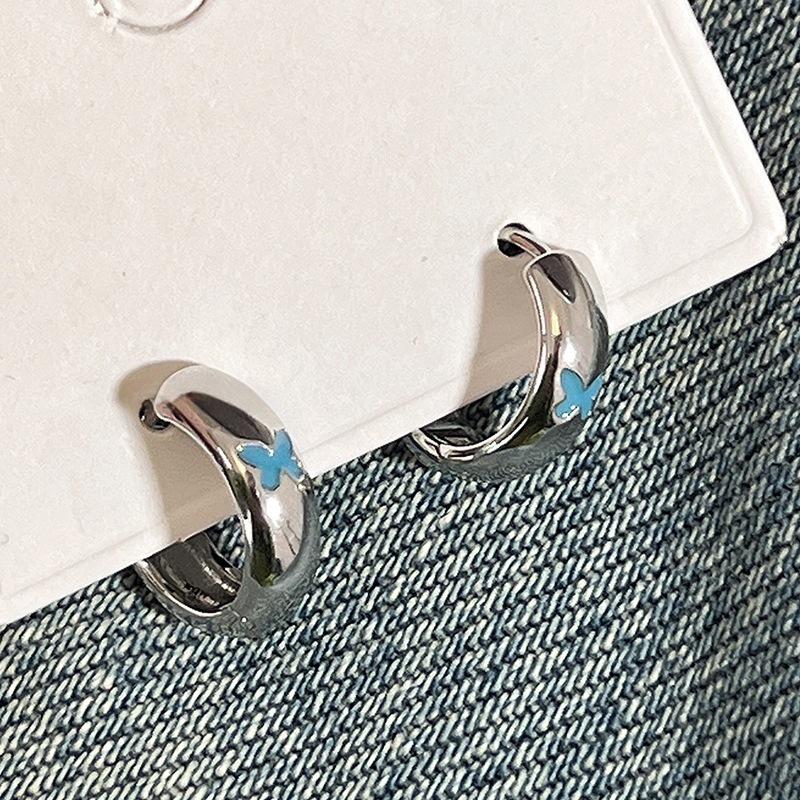 

Blue Geometric Butterfly Earrings: Simple, Lightweight, Luxurious Design for Women