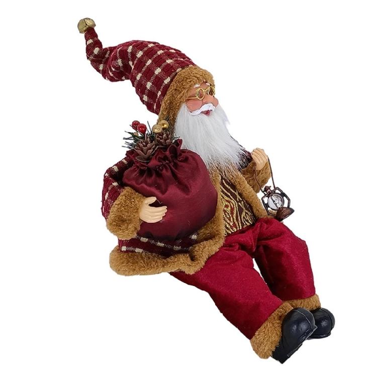 Boneca de Natal Figura do Papai Noel Decoração de Natal Estátua de Figura do Papai Noel para Festa de Ano Novo Exibição em Janela Mesa Casa