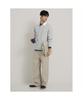 Binpolmen Collared Contrast Long Sleeve T-Shirt Light Gray