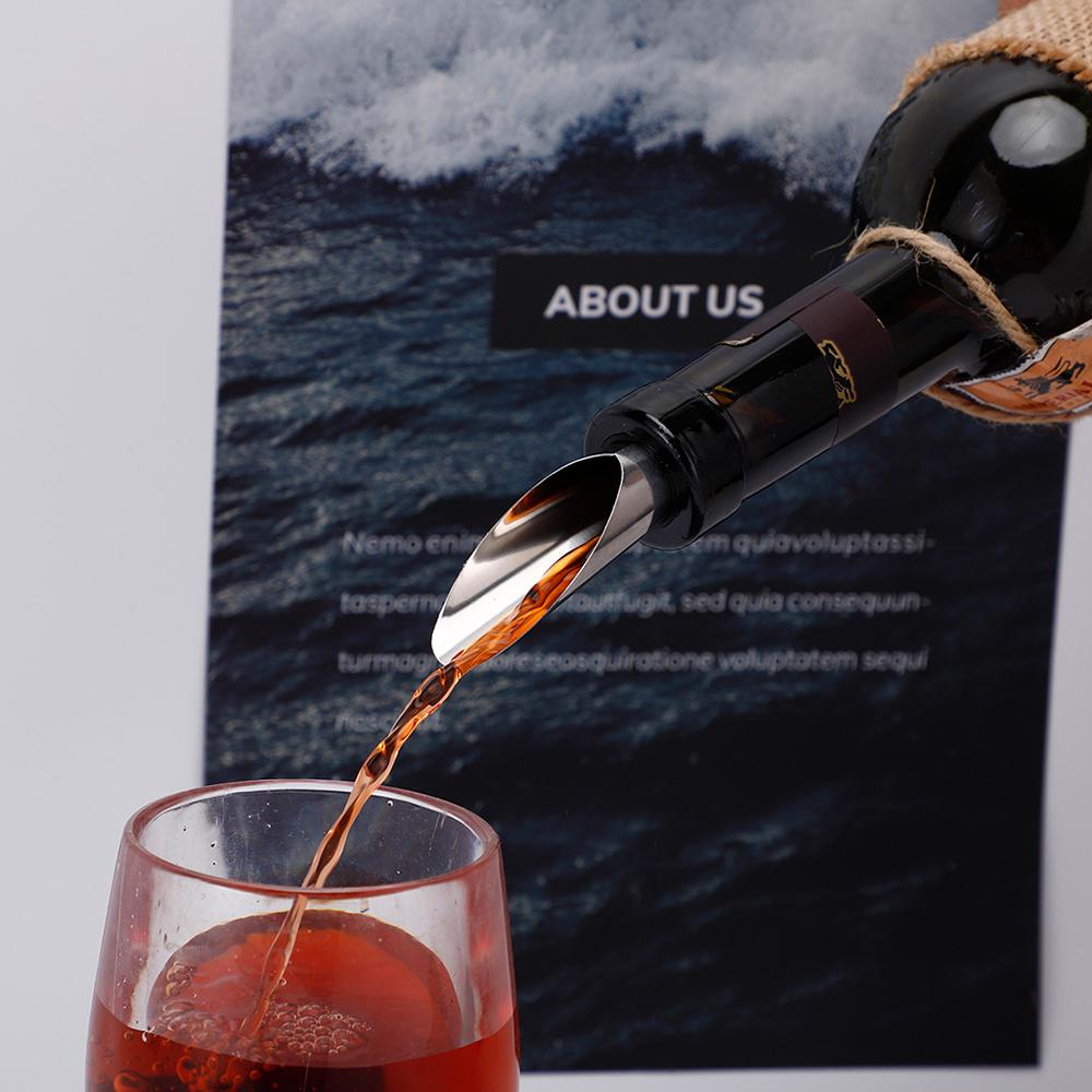 Liquor Spirit Red Wine Pourer Flow Wine Bottle Pour Spout Stopper Stainless Steel Cap Portable Filter Kitchen Accessory Decanter