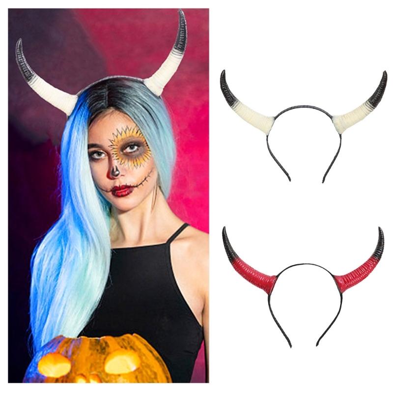 Stylish Cattle Horn Headpiece Proms Birthday Hairbands Fun Headwear Halloween Animal Festive Hair Headwear