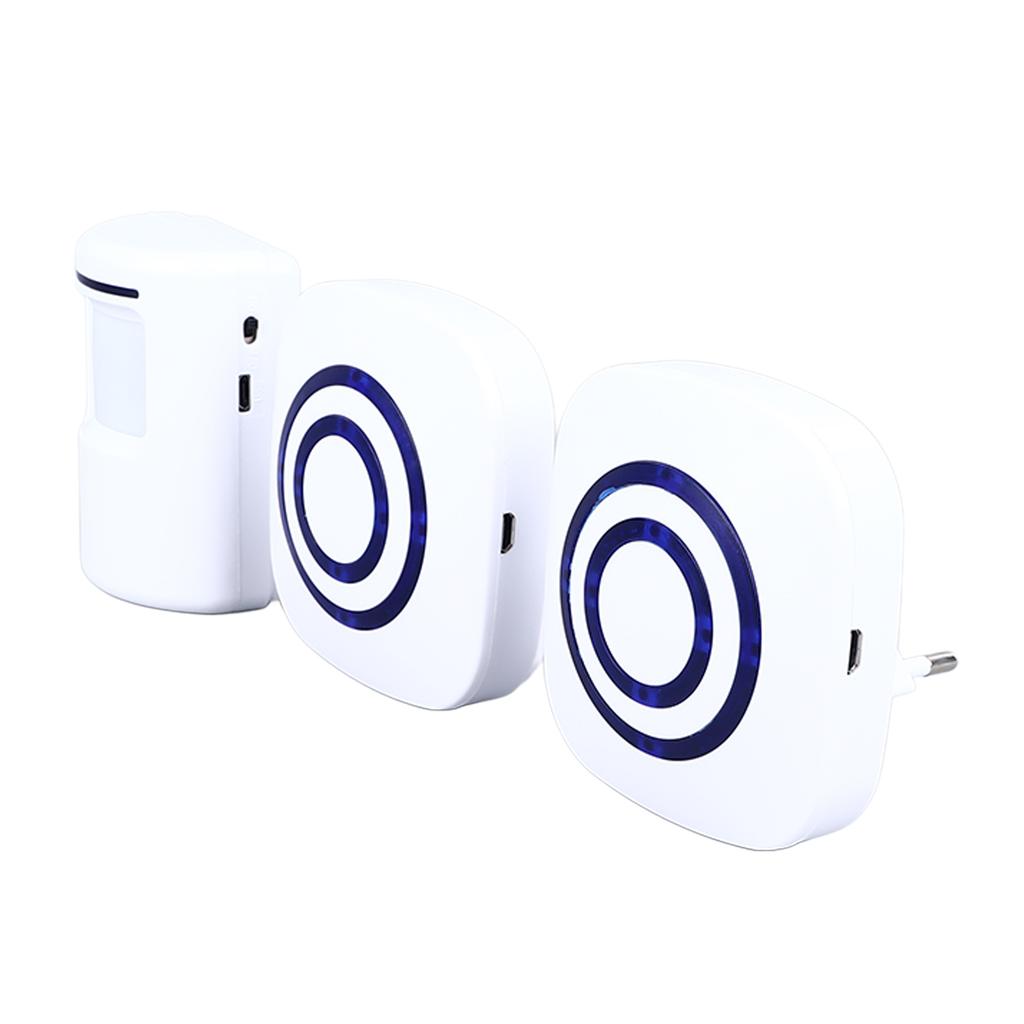 Infrared Sensor Doorbell Sensitive Wireless Store Entry Doorbell Alarm with 2 Receivers