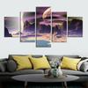 5Pcs Mars Moon Planets Universe Decor Canvas Paintings Wall HD Print No Framed 5 Panel Room Decor Modern Abstract 5 Pieces