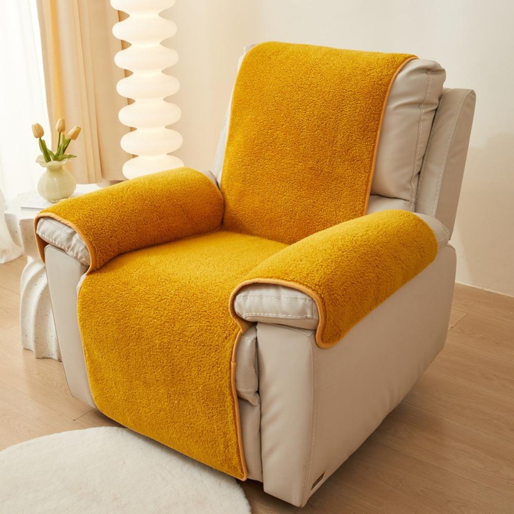 Soft Fluffy Slip Resistant Pet Sofa Cover Plain Color Universal Modern Winter Couch Protector