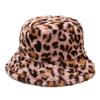 2024New Winter Bucket-Hats Fluffy Fur Men Women Panama Hat Fashion Warm Fisherman Cap Letter Rainbow Houndstooth Leopard Printed