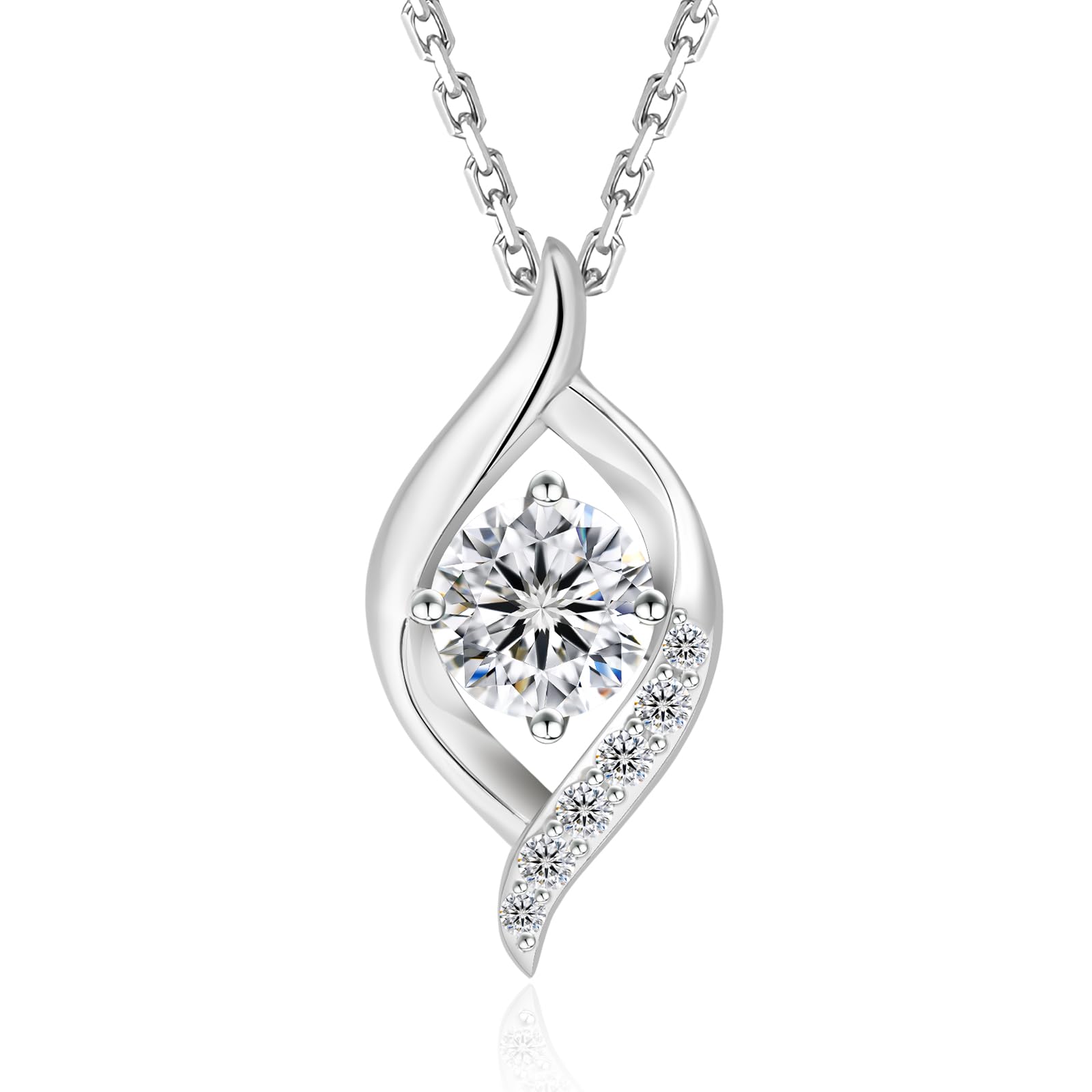 

Moissanite 925 Platinum Metal Gift for Adjustable Gift Box and Certificate of Authenticity Included KRKC&CO Necklace, Women s, Jewelry, Silver, срібний