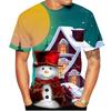 New Fashionable Christmas Casual 3D Printed Popular Personalized Printed T-shirt Santa Claus Parent-child Outfits