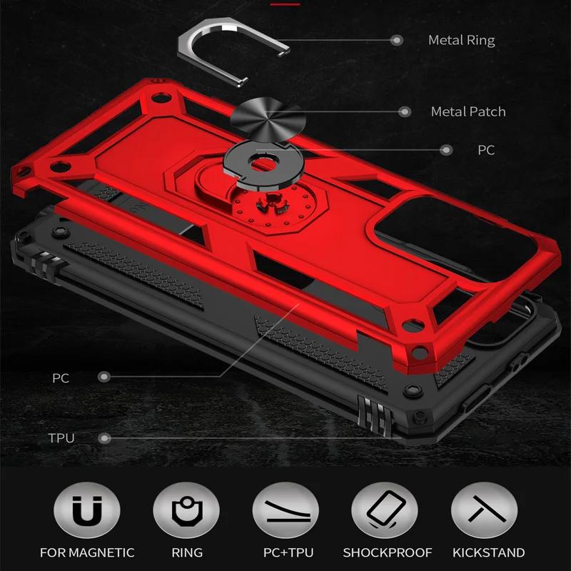 Shockproof Armor Bumper Case pro Xiaomi Redmi Note 12 11 11S 10 9 Pro Max 11T 10T 11A 12C 10C 10S 5G A1 X4 X5 kovový kryt kroužku