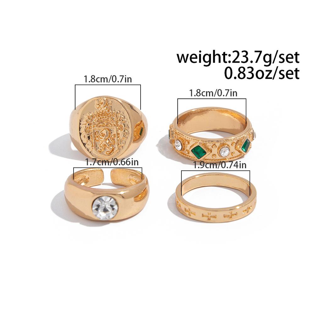 Hip Hop Diamond Inlay Ring for Men Fashion Personality High End Chunky Finger Jewelry