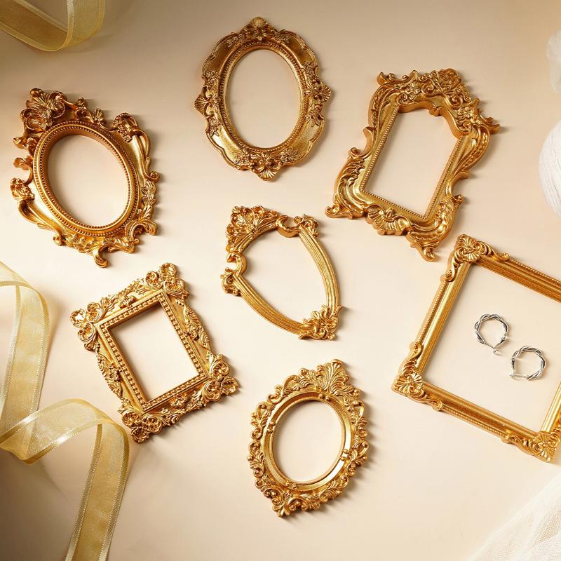 Vintage Gold Diy Shadow Box Frame Diy 3D Memory Display Frames Wedding Photo Display Frames Atmosphere Props Home Decoration