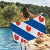 Nation Netherlands Friesland Province flag Quick Drying Beach Towels Are Suitable For Swimming Pools Camping Yoga And The Gym