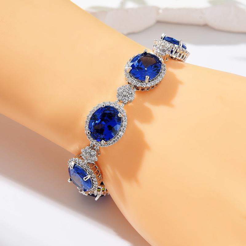 Zircon Bracelet, High-End Bracelet, Light Luxury Design, Jewelry, Colorful Treasure, Purple Accessories.