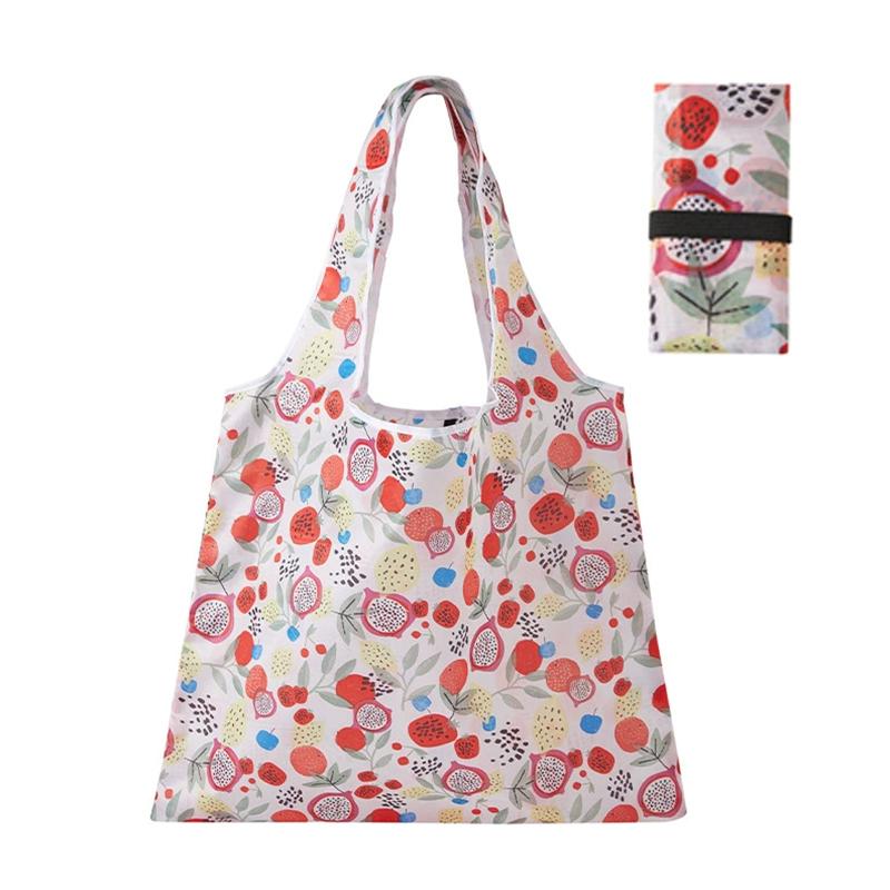 

1 шт. Хозяйственные сумки Перерабатываемый полиэстер Моющийся Большая вместимость Складной Экологичный Холщовая сумка для продуктов Карман Продукты