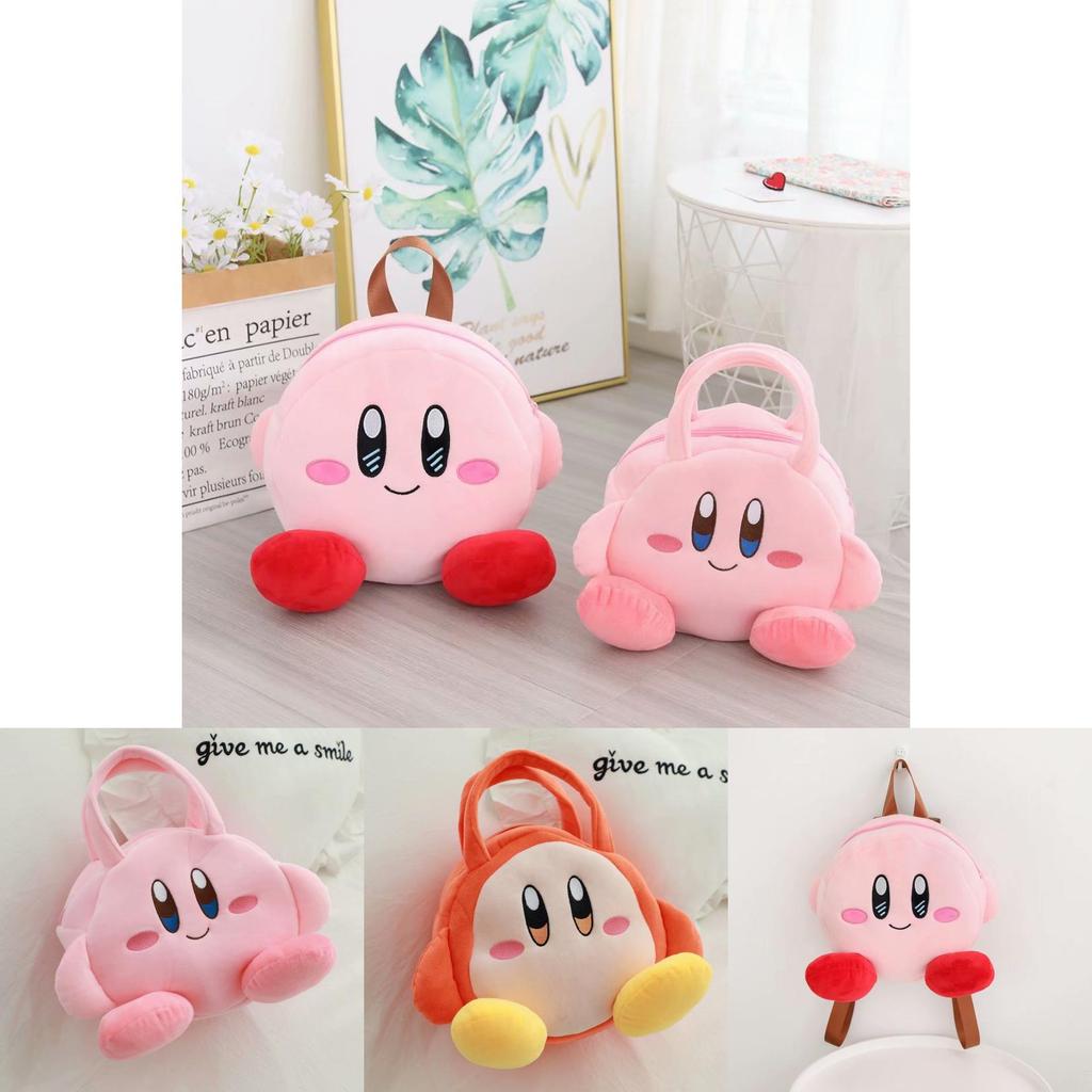 Kirby Plush Handbag With Large Capacity For Storage And Lunch Box Carrying Special Characters Included