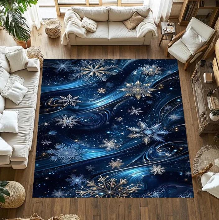 

Noel Gift Merry Christmas Rug Pine Tree Christmas Santa Claus and Snowmain Rug Christmas Gift Xmas Carpet Rugs for Living Room 40x60cm
