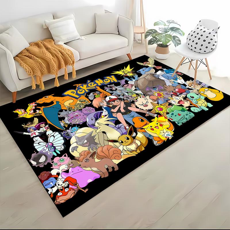 P0kem0n P-Pikachu Theme Carpets Children Play Mats Bedroom Decor Rugs Living Room Rug Crawl Mat Gift Rug for Friends Potdemiel
