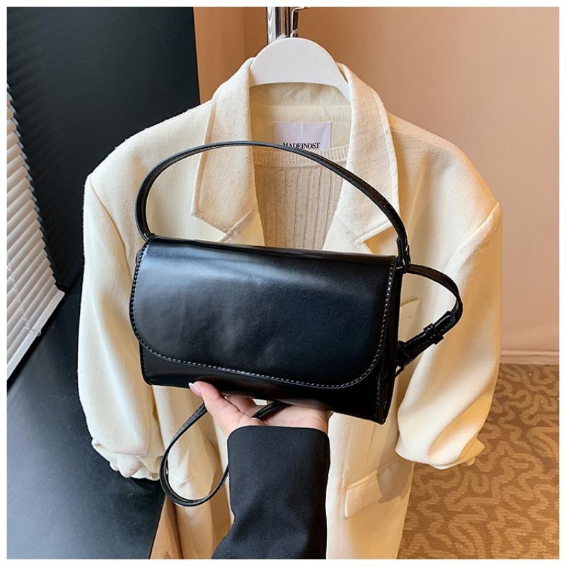 Stylish and simple small square bag women's new high-end retro solid color versatile shoulder messenger handbag