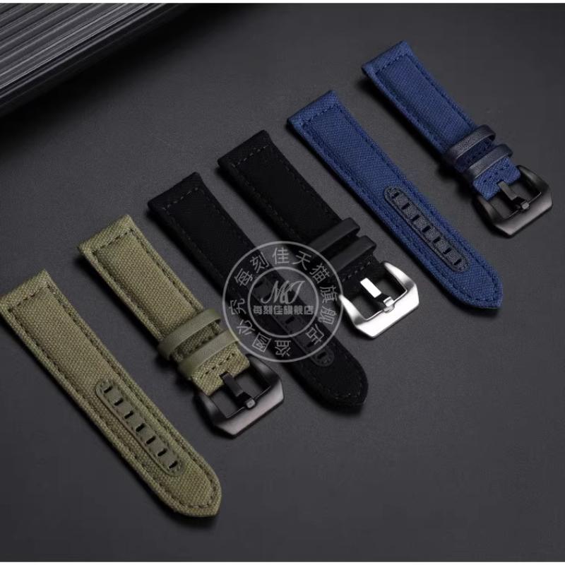 Voor Panerai PAM111 441 137 386 heren Horlogeband Nylon Canvas nylon Koeienhuid Horlogeband 20 22 24mm Roestvrijstalen Gesp Accessoires