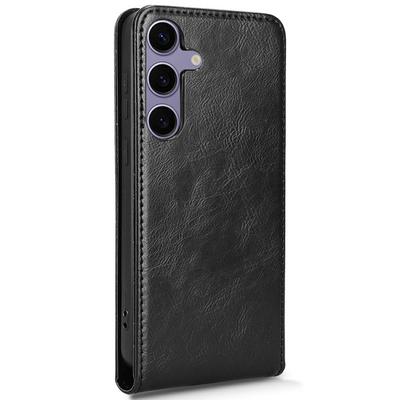 For Samsung Galaxy S24+ Case with Card Slot Magnetic Vertical Flip Leather Phone Cover