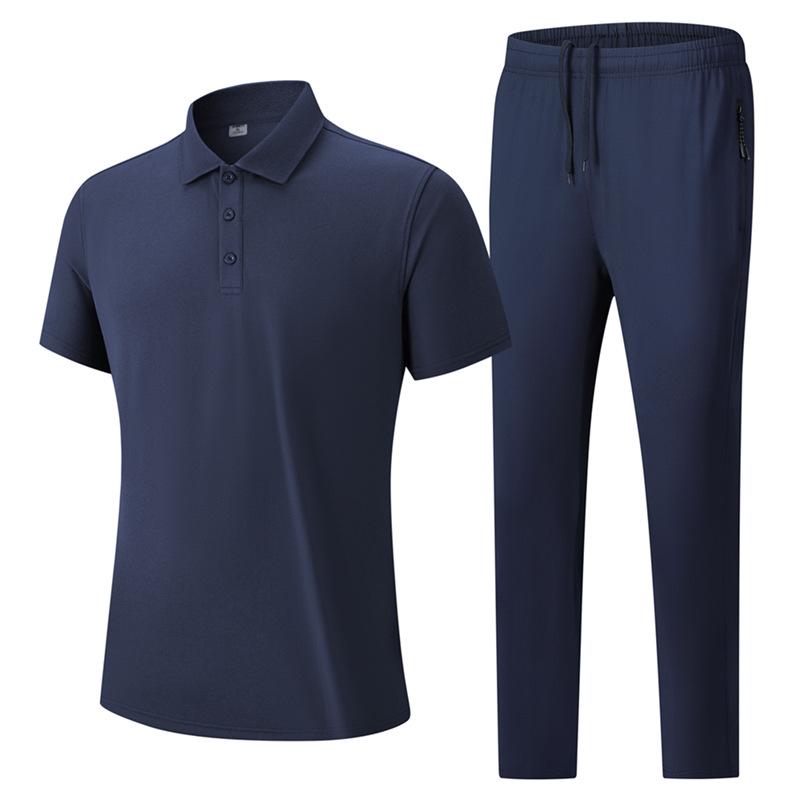 2026 Men's Casual Cotton Polo and Pants Set – Breathable, Comfortable, Customizable