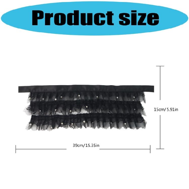 Stylish 3 Layer Pearls Beaded Detachable Collar Lace Choker Necklace Accessory For Formal And Casual Wear