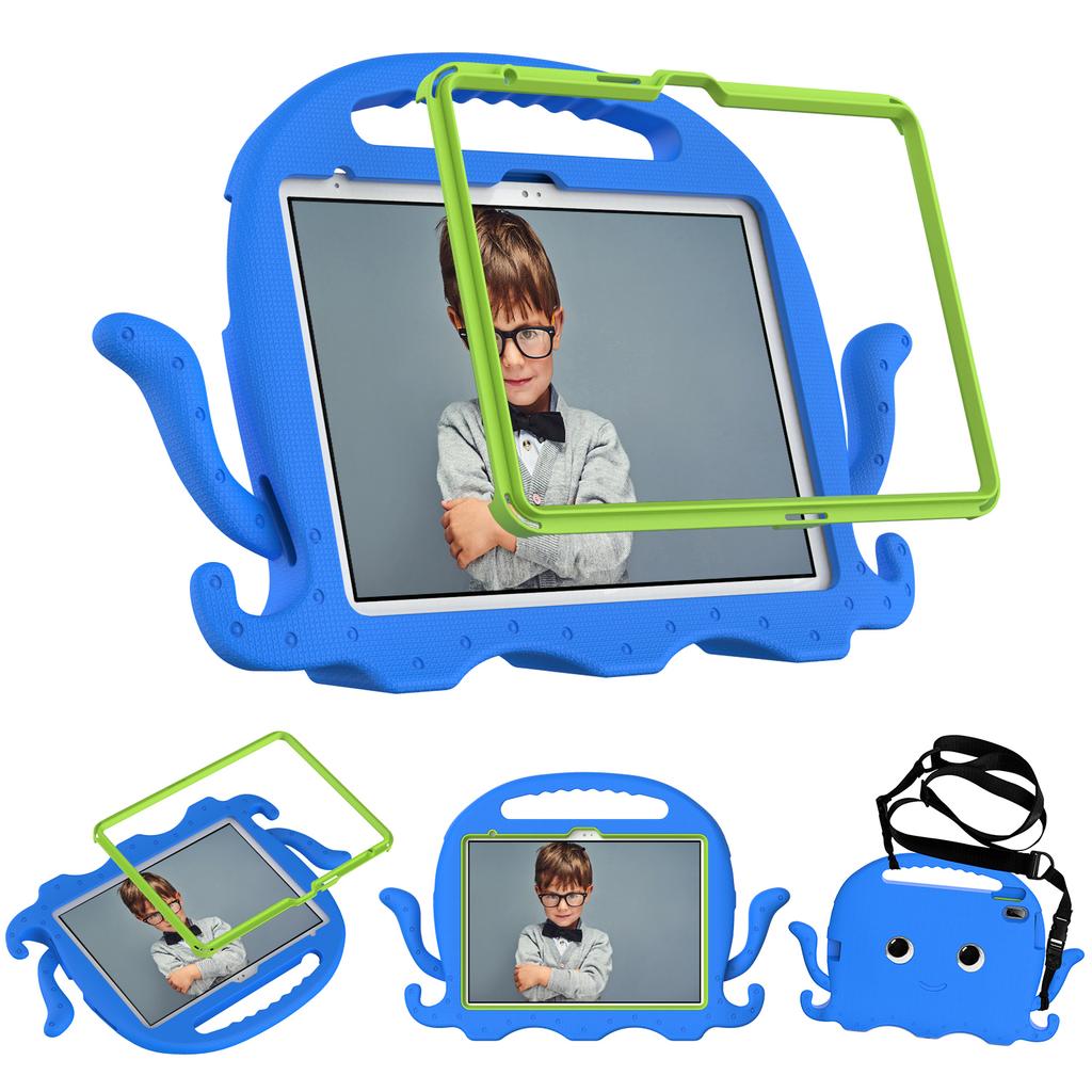 Für iPad (2025)/10.9 (2022)/Air 11 (2025)/(2024) EVA Hülle Cartoon Krake Handgriff Tablet Hülle mit Schultergurt