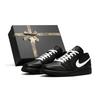 Air Jordan 1 Leather Comfortable Cushioning Abrasion Resistant Low Top Vintage Basketball Shoes Unisex Black Box 553558-043(Team1098- SBOX)