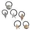3Pcs Women Hair Ties Elastic Hair Bands with Metal Conch Shell Starfish Decoration Soft