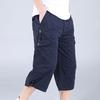 Pantaloni Corti Chiusura con Zip Vita Elastica Casual Tasche Multiple Vita Alta Cargo Dritti Streetwear