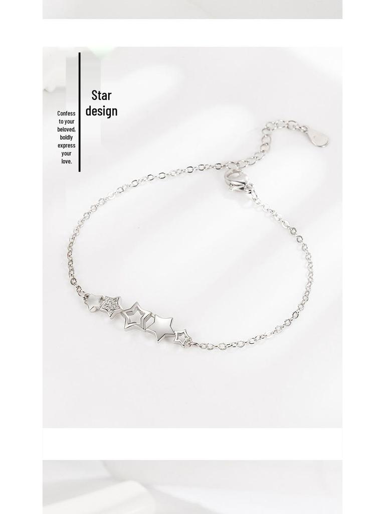 Versatile Zircon Star Bracelet for Women - Personalized Five-Star Design, Perfect for High-End Christmas or Birthday Gift