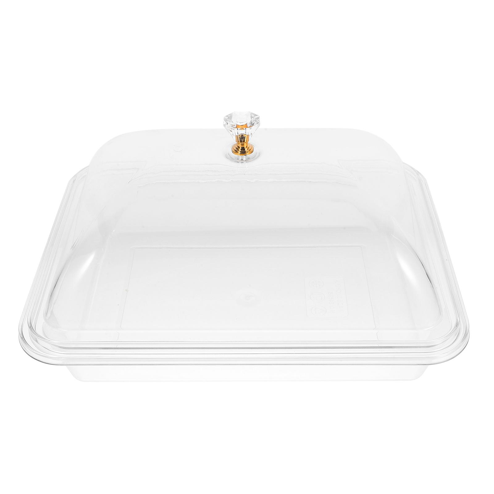 

Поднос для шведского стола с крышкой, бытовая сервировка фруктов, мини-формы для торта с крышкой, многофункциональный акриловый десерт, прозрачный, для украшения в дороге 27.00X21.00X12.50CM прозрачный