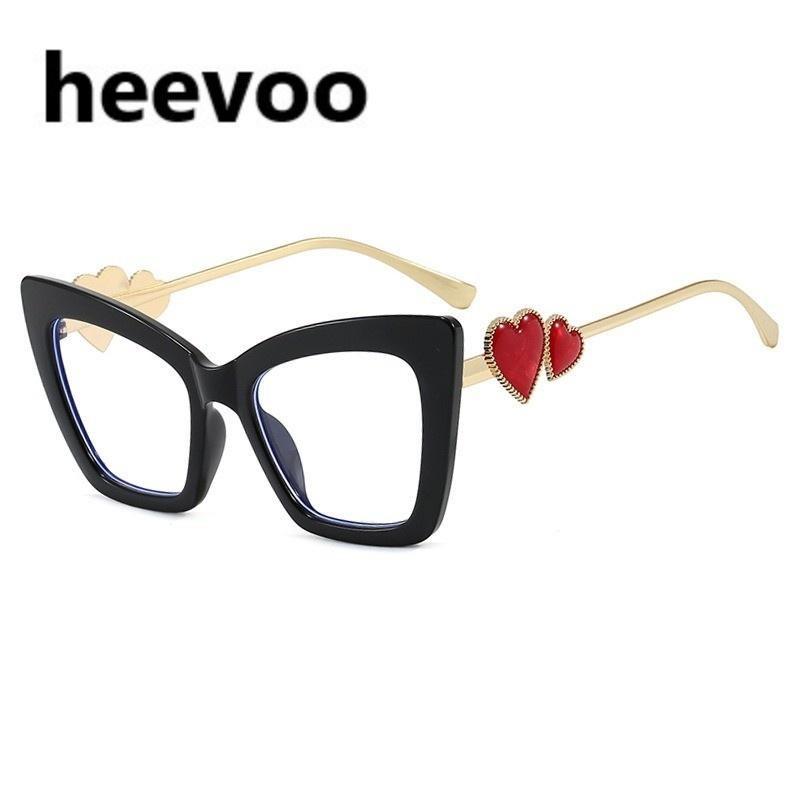 Simple Oversized Cat Eye Sunglasses Women Brand Trend Glasses Frame Fashion Anti-Blue Light Eyewear Frame only 1pcs sunglasses