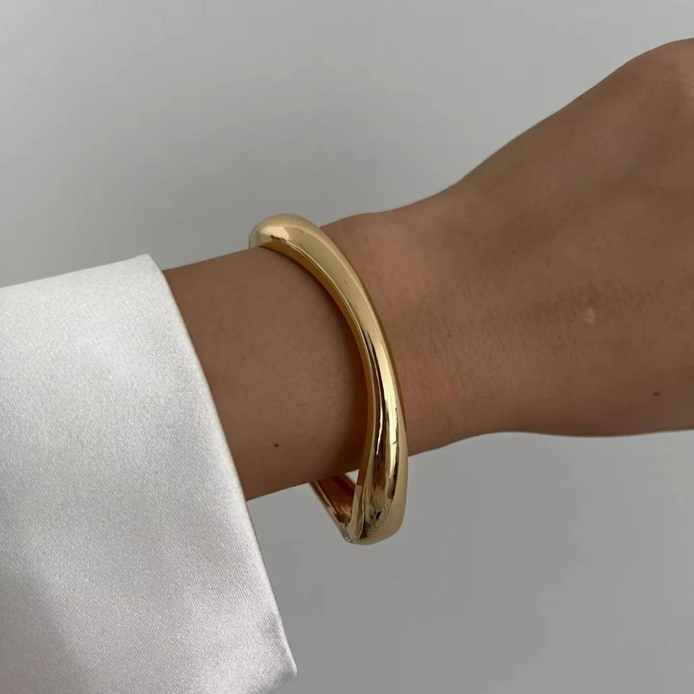 Vintage Punk Women Bracelet 3 Styles Geometric Spring Bangles Metal Cuff Bangles  Bracelet Charm