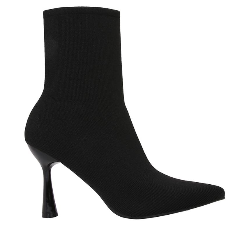 Designer Stretch Ankle Boots Women Sexy Pointy Toe Thin High Heel Boots for Women Comfort Warm Elegant Winter Boots Botas Mujer