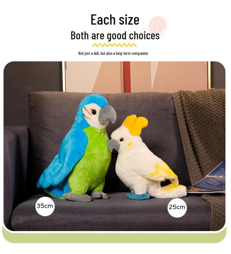 Parrot Plush Toy: Blue & Red Zoo Ornament, Children's Birthday Gift