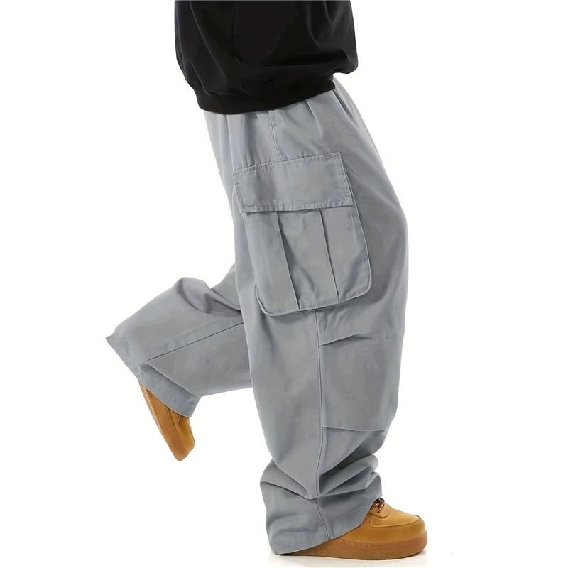 Men's Summer American Retro Overalls, All-match Solid Color, Outdoor Slim Straight Casual Trousers