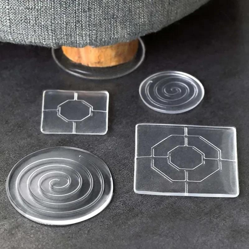Anti Slip 4Pc Transparent Silicone Furniture Foot Mat Table Sofa Foot PU Adhesive Patch Anti-collision Bed Leg Mute Non-slip Mat