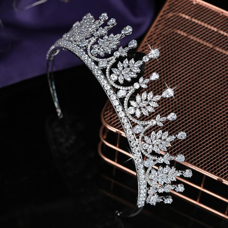 High-end Bridal Tiaras Copper Alloy Cubic Zircon Wedding Hair Accessories Hairband Shining Crystal Crowns BC5680