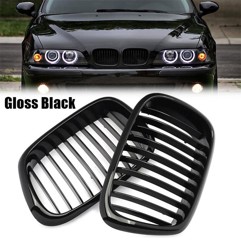Für BMW 5er E39 525 528 530 535 1999-2003 Auto Kühlergrill Front Nieren Grill Doppellinie Silber Schwarz 51137005837 51137005838
