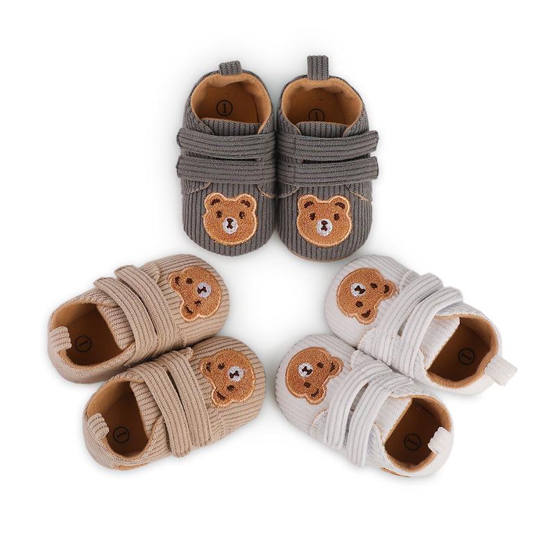 Trendy Corduroy Cartoon Baby Walker Shoes with Non-slip Soft Soles - Ideal Pre-walking Footwear (Style 2216)
