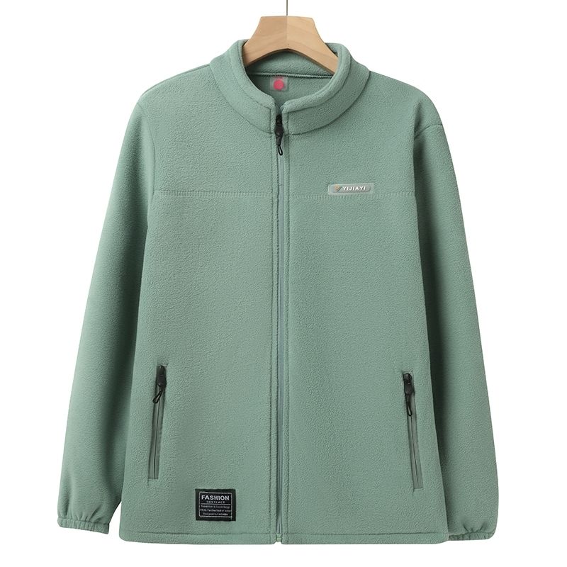 

Плюс-размер осень-зима Женское однотонное пальто из бархата и утолщенной теплой молнии Модная свободная повседневная флисовая спортивная куртка 5XL зелёный